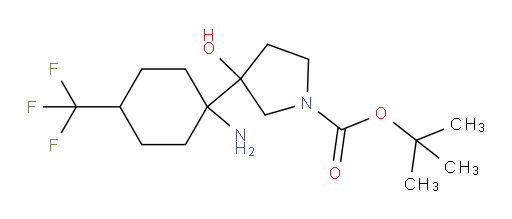 tert-butyl 3-[1-amino-4-(trifluoromethyl)cyclohexyl]-3-hydroxypyrrolidine-1-carboxylate