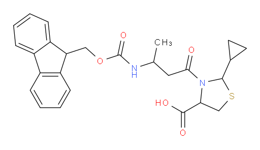 2-cyclopropyl-3-[3-({[(9H-fluoren-9-yl)methoxy]carbonyl}amino)butanoyl]-1,3-thiazolidine-4-carboxylic acid