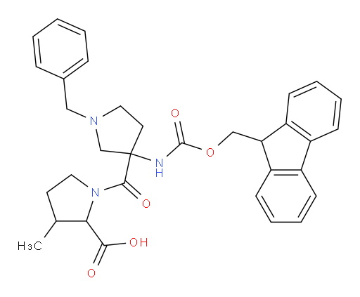1-[1-benzyl-3-({[(9H-fluoren-9-yl)methoxy]carbonyl}amino)pyrrolidine-3-carbonyl]-3-methylpyrrolidine-2-carboxylic acid
