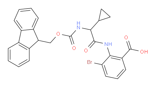 3-bromo-2-[2-cyclopropyl-2-({[(9H-fluoren-9-yl)methoxy]carbonyl}amino)acetamido]benzoic acid