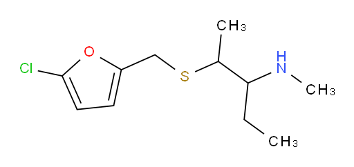 (2-{[(5-chlorofuran-2-yl)methyl]sulfanyl}pentan-3-yl)(methyl)amine