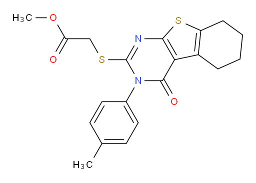 methyl 2-{[4-(4-methylphenyl)-3-oxo-8-thia-4,6-diazatricyclo[7.4.0.0,2,7]trideca-1(9),2(7),5-trien-5-yl]sulfanyl}acetate