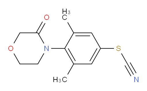 {[3,5-dimethyl-4-(3-oxomorpholin-4-yl)phenyl]sulfanyl}formonitrile
