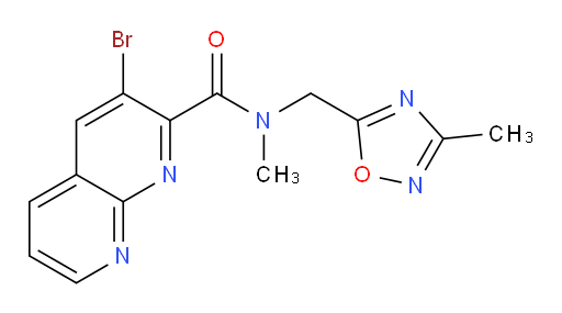 3-bromo-N-methyl-N-((3-methyl-1,2,4-oxadiazol-5-yl)methyl)-1,8-naphthyridine-2-carboxamide