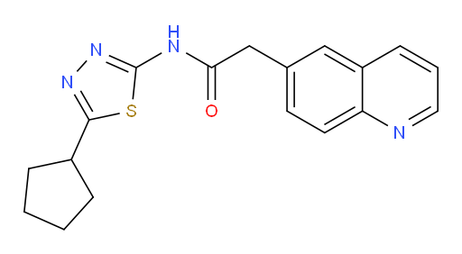 N-(5-cyclopentyl-1,3,4-thiadiazol-2-yl)-2-(quinolin-6-yl)acetamide