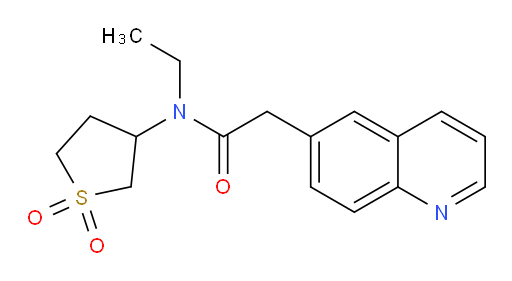 N-(1,1-dioxidotetrahydrothiophen-3-yl)-N-ethyl-2-(quinolin-6-yl)acetamide