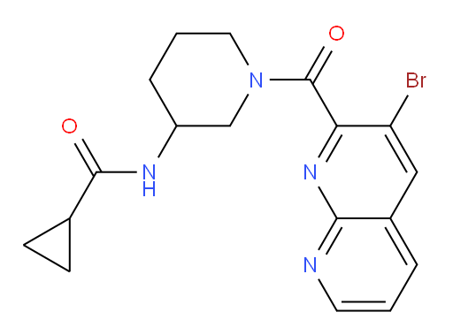N-(1-(3-bromo-1,8-naphthyridine-2-carbonyl)piperidin-3-yl)cyclopropanecarboxamide