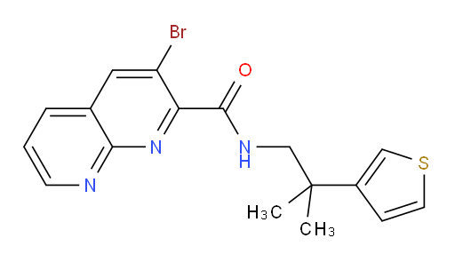 3-bromo-N-(2-methyl-2-(thiophen-3-yl)propyl)-1,8-naphthyridine-2-carboxamide