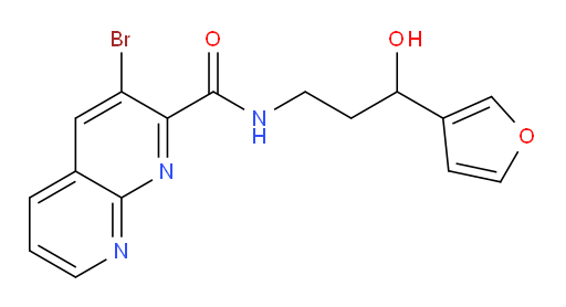 3-bromo-N-(3-(furan-3-yl)-3-hydroxypropyl)-1,8-naphthyridine-2-carboxamide