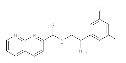 N-(2-amino-2-(3-chloro-5-fluorophenyl)ethyl)-1,8-naphthyridine-2-carboxamide