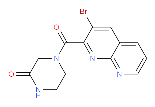 4-(3-bromo-1,8-naphthyridine-2-carbonyl)piperazin-2-one