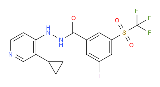N'-(3-cyclopropylpyridin-4-yl)-3-iodo-5-((trifluoromethyl)sulfonyl)benzohydrazide