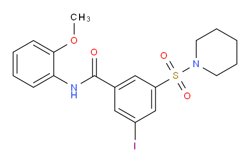 3-iodo-N-(2-methoxyphenyl)-5-(piperidin-1-ylsulfonyl)benzamide