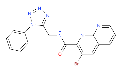 3-bromo-N-((1-phenyl-1H-tetrazol-5-yl)methyl)-1,8-naphthyridine-2-carboxamide
