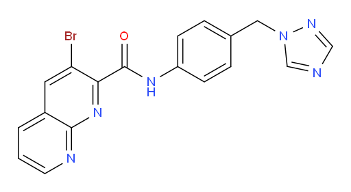 N-(4-((1H-1,2,4-triazol-1-yl)methyl)phenyl)-3-bromo-1,8-naphthyridine-2-carboxamide