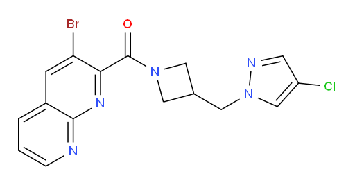 (3-bromo-1,8-naphthyridin-2-yl)(3-((4-chloro-1H-pyrazol-1-yl)methyl)azetidin-1-yl)methanone