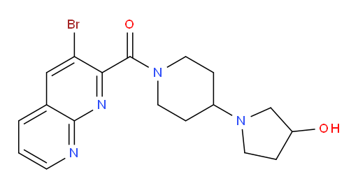 (3-bromo-1,8-naphthyridin-2-yl)(4-(3-hydroxypyrrolidin-1-yl)piperidin-1-yl)methanone