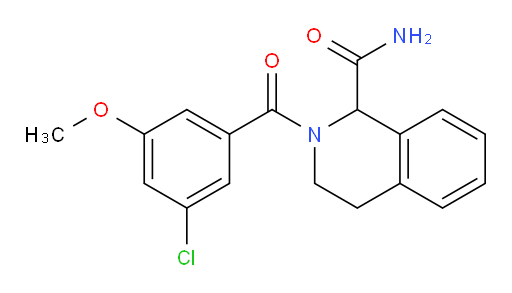 2-(3-chloro-5-methoxybenzoyl)-1,2,3,4-tetrahydroisoquinoline-1-carboxamide