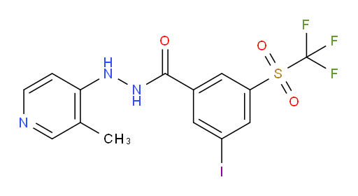 3-iodo-N'-(3-methylpyridin-4-yl)-5-((trifluoromethyl)sulfonyl)benzohydrazide