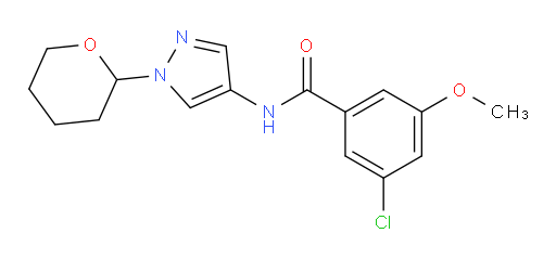 3-chloro-5-methoxy-N-(1-(tetrahydro-2H-pyran-2-yl)-1H-pyrazol-4-yl)benzamide