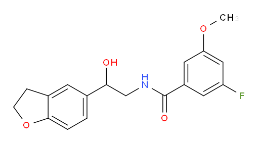 N-(2-(2,3-dihydrobenzofuran-5-yl)-2-hydroxyethyl)-3-fluoro-5-methoxybenzamide