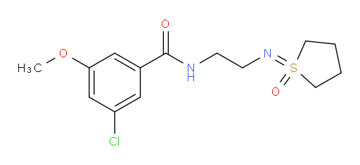 3-chloro-5-methoxy-N-(2-((1-oxidotetrahydrothiophen-1-ylidene)amino)ethyl)benzamide