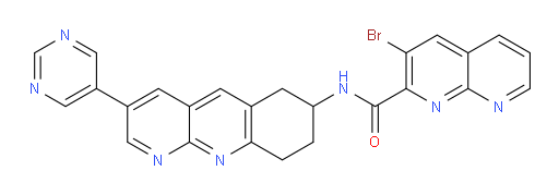 3-bromo-N-(3-(pyrimidin-5-yl)-6,7,8,9-tetrahydrobenzo[b][1,8]naphthyridin-7-yl)-1,8-naphthyridine-2-carboxamide