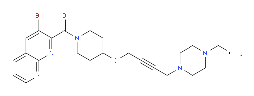 (3-bromo-1,8-naphthyridin-2-yl)(4-((4-(4-ethylpiperazin-1-yl)but-2-yn-1-yl)oxy)piperidin-1-yl)methanone