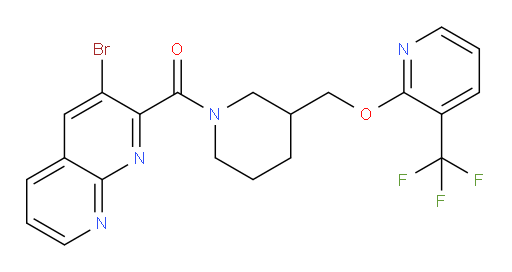 (3-bromo-1,8-naphthyridin-2-yl)(3-(((3-(trifluoromethyl)pyridin-2-yl)oxy)methyl)piperidin-1-yl)methanone
