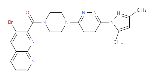 (3-bromo-1,8-naphthyridin-2-yl)(4-(6-(3,5-dimethyl-1H-pyrazol-1-yl)pyridazin-3-yl)piperazin-1-yl)methanone