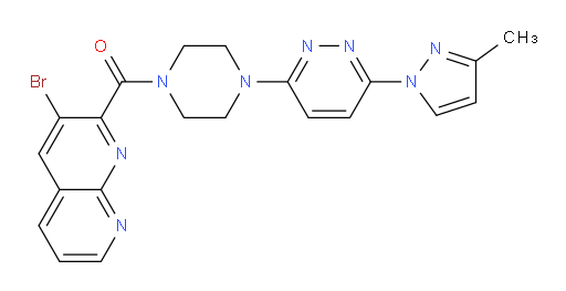 (3-bromo-1,8-naphthyridin-2-yl)(4-(6-(3-methyl-1H-pyrazol-1-yl)pyridazin-3-yl)piperazin-1-yl)methanone