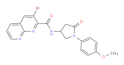 3-bromo-N-(1-(4-methoxyphenyl)-5-oxopyrrolidin-3-yl)-1,8-naphthyridine-2-carboxamide