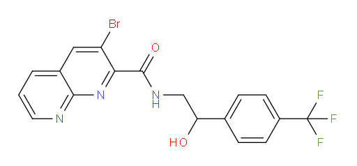 3-bromo-N-(2-hydroxy-2-(4-(trifluoromethyl)phenyl)ethyl)-1,8-naphthyridine-2-carboxamide
