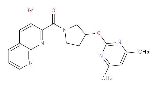 (3-bromo-1,8-naphthyridin-2-yl)(3-((4,6-dimethylpyrimidin-2-yl)oxy)pyrrolidin-1-yl)methanone