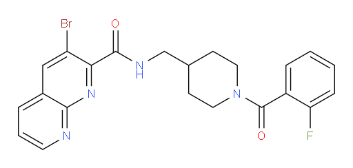 3-bromo-N-((1-(2-fluorobenzoyl)piperidin-4-yl)methyl)-1,8-naphthyridine-2-carboxamide
