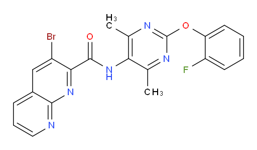 3-bromo-N-(2-(2-fluorophenoxy)-4,6-dimethylpyrimidin-5-yl)-1,8-naphthyridine-2-carboxamide