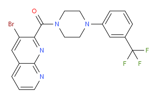 (3-bromo-1,8-naphthyridin-2-yl)(4-(3-(trifluoromethyl)phenyl)piperazin-1-yl)methanone