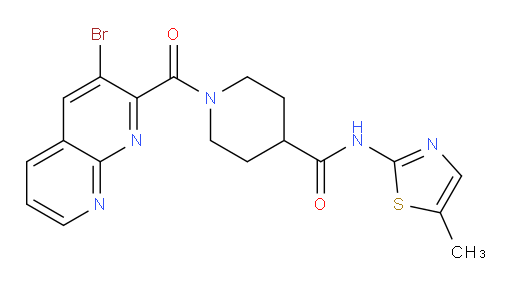 1-(3-bromo-1,8-naphthyridine-2-carbonyl)-N-(5-methylthiazol-2-yl)piperidine-4-carboxamide