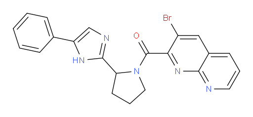(3-bromo-1,8-naphthyridin-2-yl)(2-(5-phenyl-1H-imidazol-2-yl)pyrrolidin-1-yl)methanone