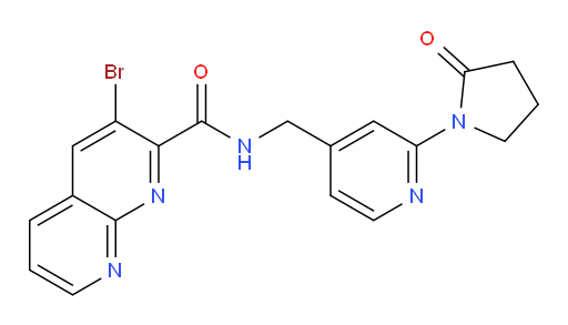 3-bromo-N-((2-(2-oxopyrrolidin-1-yl)pyridin-4-yl)methyl)-1,8-naphthyridine-2-carboxamide