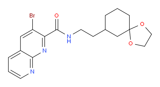 N-(2-(1,4-dioxaspiro[4.5]decan-7-yl)ethyl)-3-bromo-1,8-naphthyridine-2-carboxamide