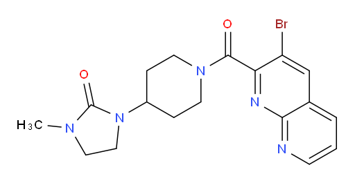 1-(1-(3-bromo-1,8-naphthyridine-2-carbonyl)piperidin-4-yl)-3-methylimidazolidin-2-one