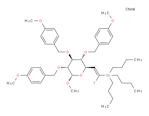 tributyl((E)-1-fluoro-2-((2R,3R,4S,5R,6S)-6-methoxy-3,4,5-tris((4-methoxybenzyl)oxy)tetrahydro-2H-pyran-2-yl)vinyl)stannane