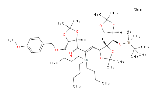 (R,Z)-3-((4R,5R)-5-((R)-((tert-butyldimethylsilyl)oxy)((R)-2,2-dimethyl-1,3-dioxolan-4-yl)methyl)-2,2-dimethyl-1,3-dioxolan-4-yl)-1-((4S,5S)-5-(((4-methoxybenzyl)oxy)methyl)-2,2-dimethyl-1,3-dioxolan-4-yl)-2-(tributylstannyl)prop-2-en-1-ol