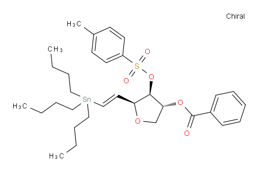 (3R,4R,5S)-4-(tosyloxy)-5-((E)-2-(tributylstannyl)vinyl)tetrahydrofuran-3-yl benzoate
