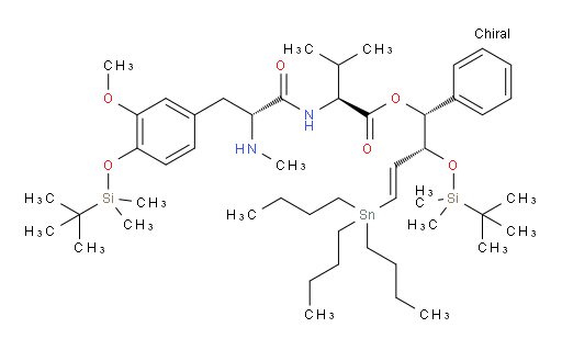(S)-(1R,2R,E)-2-((tert-butyldimethylsilyl)oxy)-1-phenyl-4-(tributylstannyl)but-3-en-1-yl 2-((R)-3-(4-((tert-butyldimethylsilyl)oxy)-3-methoxyphenyl)-2-(methylamino)propanamido)-3-methylbutanoate