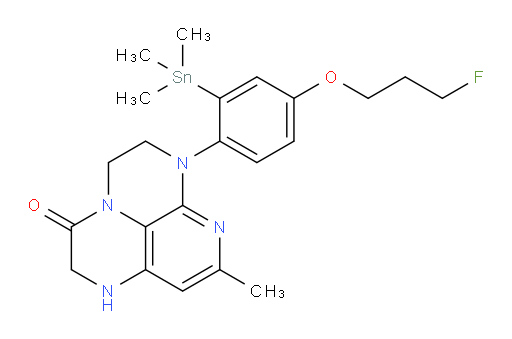 6-(4-(3-fluoropropoxy)-2-(trimethylstannyl)phenyl)-8-methyl-1,2,5,6-tetrahydro-1,3a,6,7-tetraazaphenalen-3(4H)-one