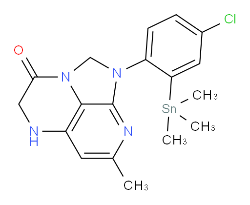 1-(4-chloro-2-(trimethylstannyl)phenyl)-7-methyl-4,5-dihydro-1H-1,2a,5,8-tetraazaacenaphthylen-3(2H)-one
