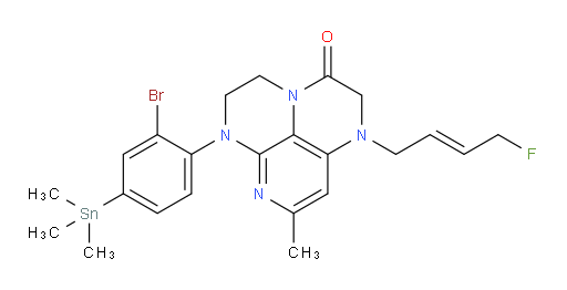 (E)-6-(2-bromo-4-(trimethylstannyl)phenyl)-1-(4-fluorobut-2-en-1-yl)-8-methyl-1,2,5,6-tetrahydro-1,3a,6,7-tetraazaphenalen-3(4H)-one