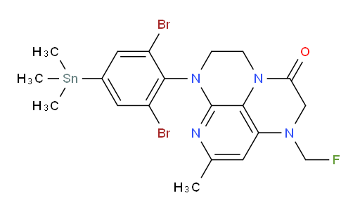 6-(2,6-dibromo-4-(trimethylstannyl)phenyl)-1-(fluoromethyl)-8-methyl-1,2,5,6-tetrahydro-1,3a,6,7-tetraazaphenalen-3(4H)-one